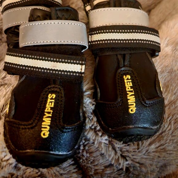 Dog booties - Qumypets - Black Size 1 ~ Rugged Neoprene Paw Protection Boots - Picture 2 of 8